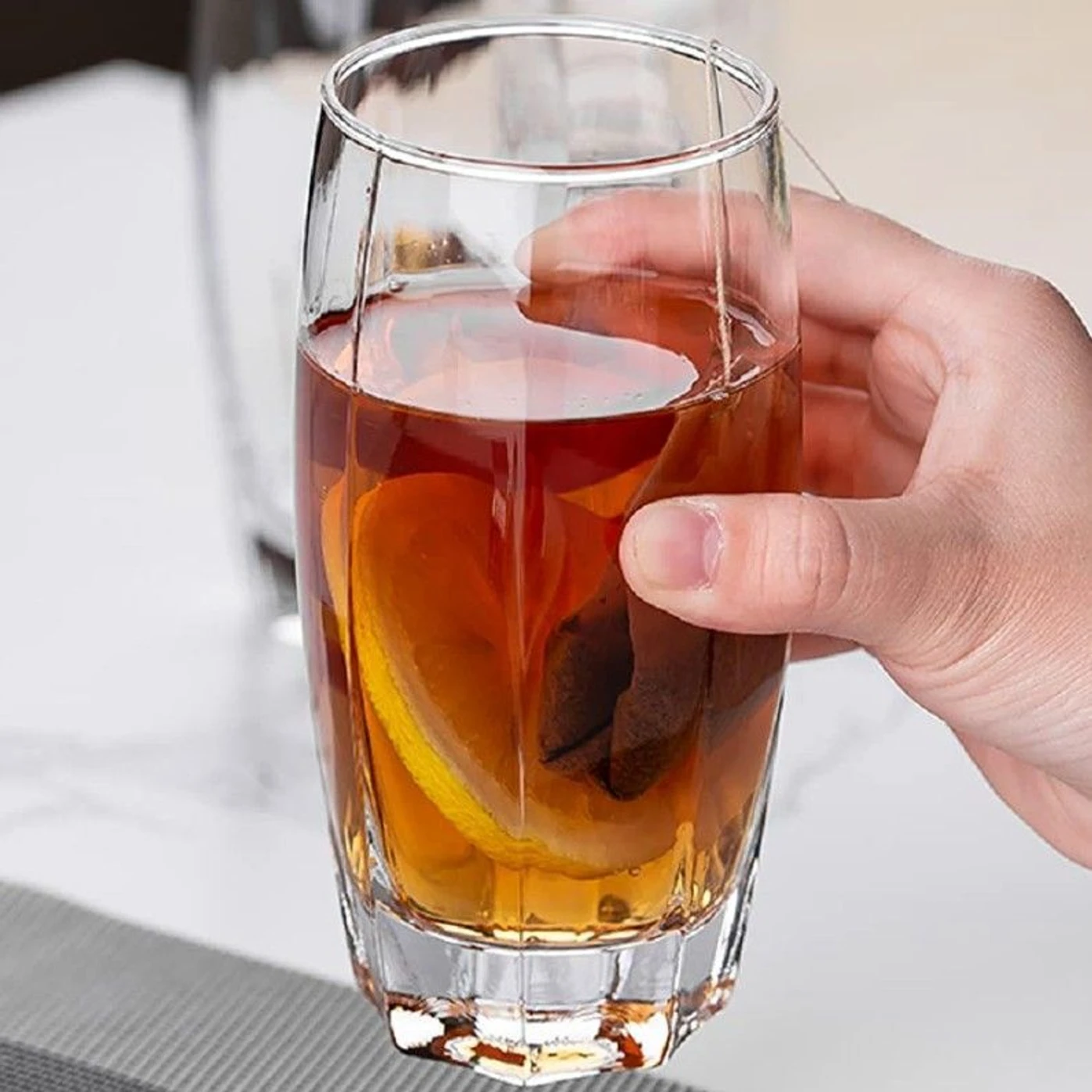 MinzAy (Pack of 6) Highball Glass Set 6pcs – 365ml Tall Drinking Glasses Glass Set Water/Juice Glass (365 ml, Glass, Clear) - Image 2